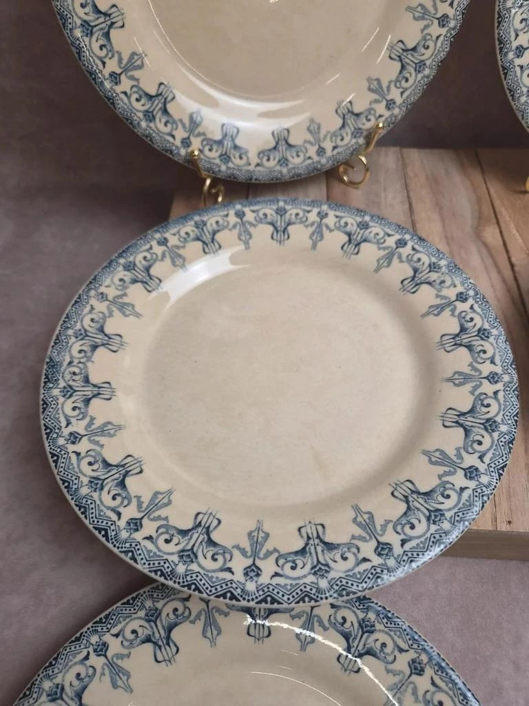 Lot de 6 assiettes planas antigas Gien – Terre de Fer – modelo Bengale – photo 5